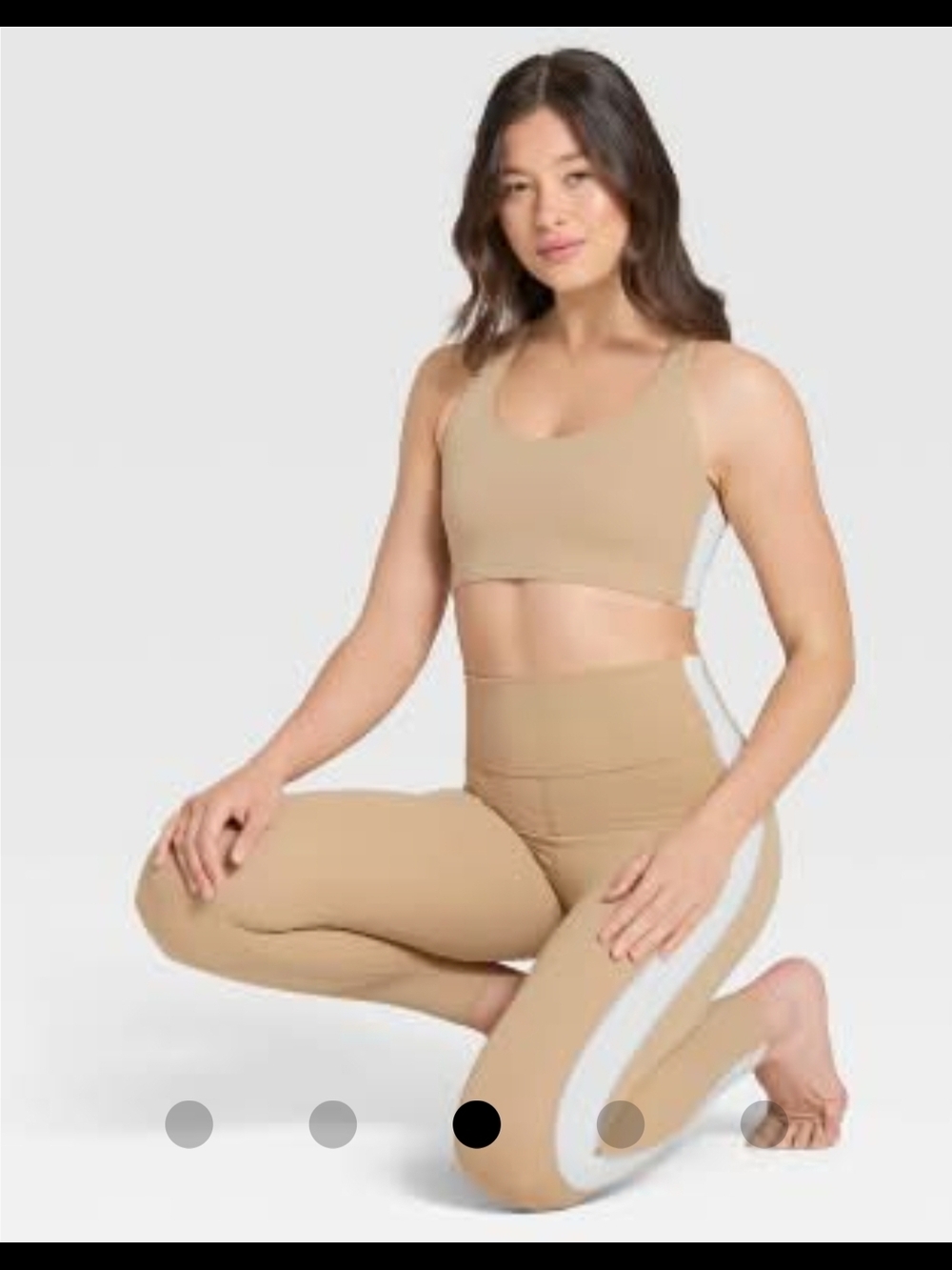 All In Motion Everyday Soft High Rise Piped  Leggings, Women, M, Tan